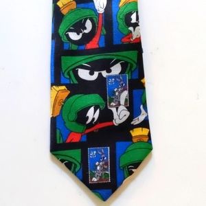 Looney Tunes Marvin the Martian Tie EUC 1997 Warner Brothers Stamp Collection